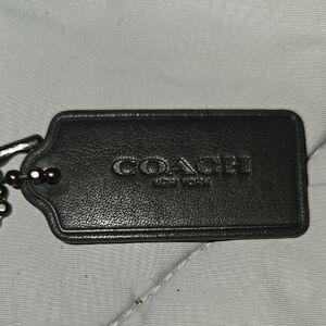 Coach Black Leather Textured Hangtag